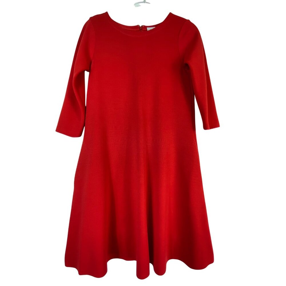 Lisa Perry‎ Red Swing A Line Midi Dress Elegant Size 6 Classic Cute Modern Basic